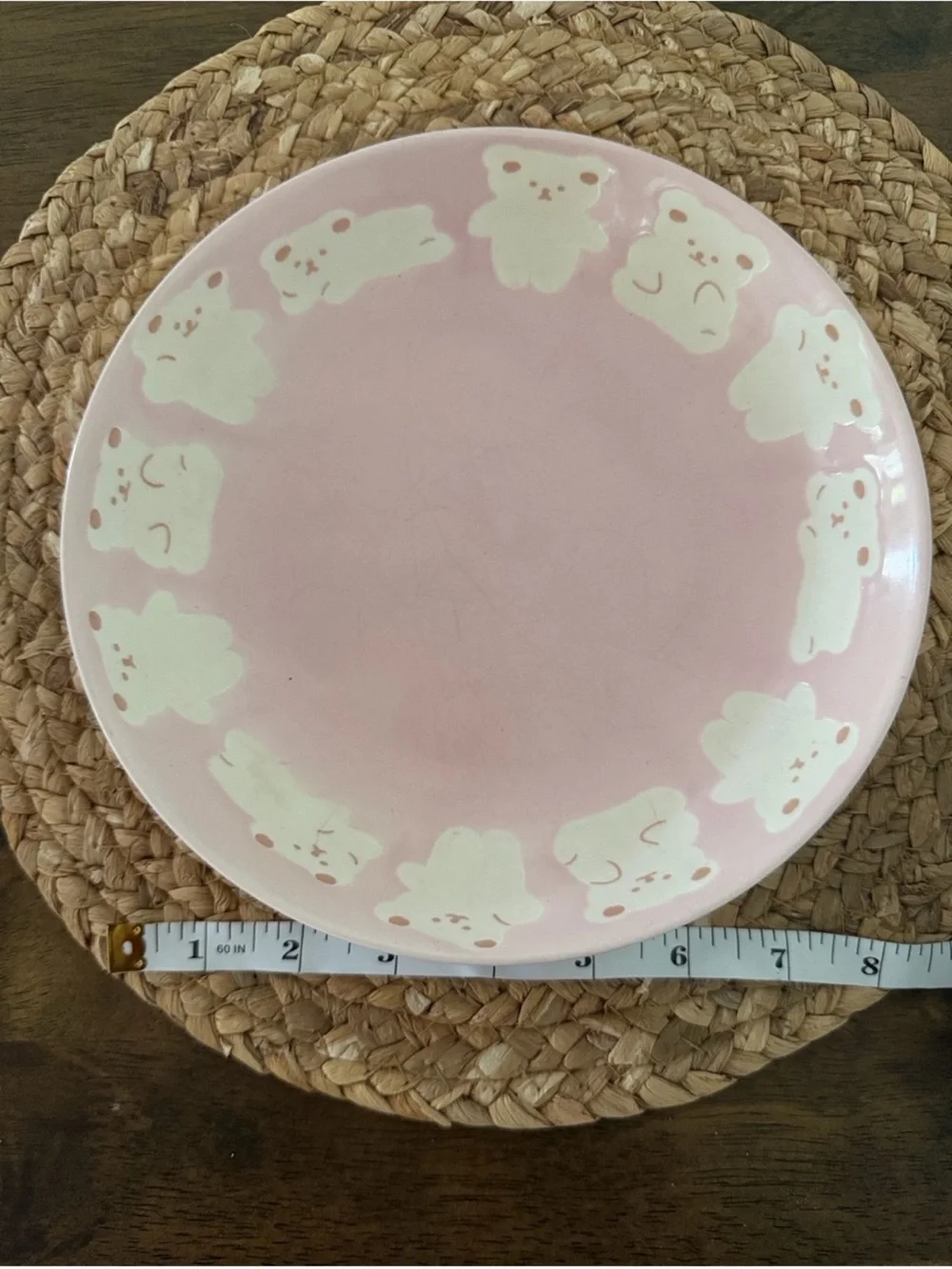 Cute Pink Bear Ceramic Plate and/or bowl Kawaii